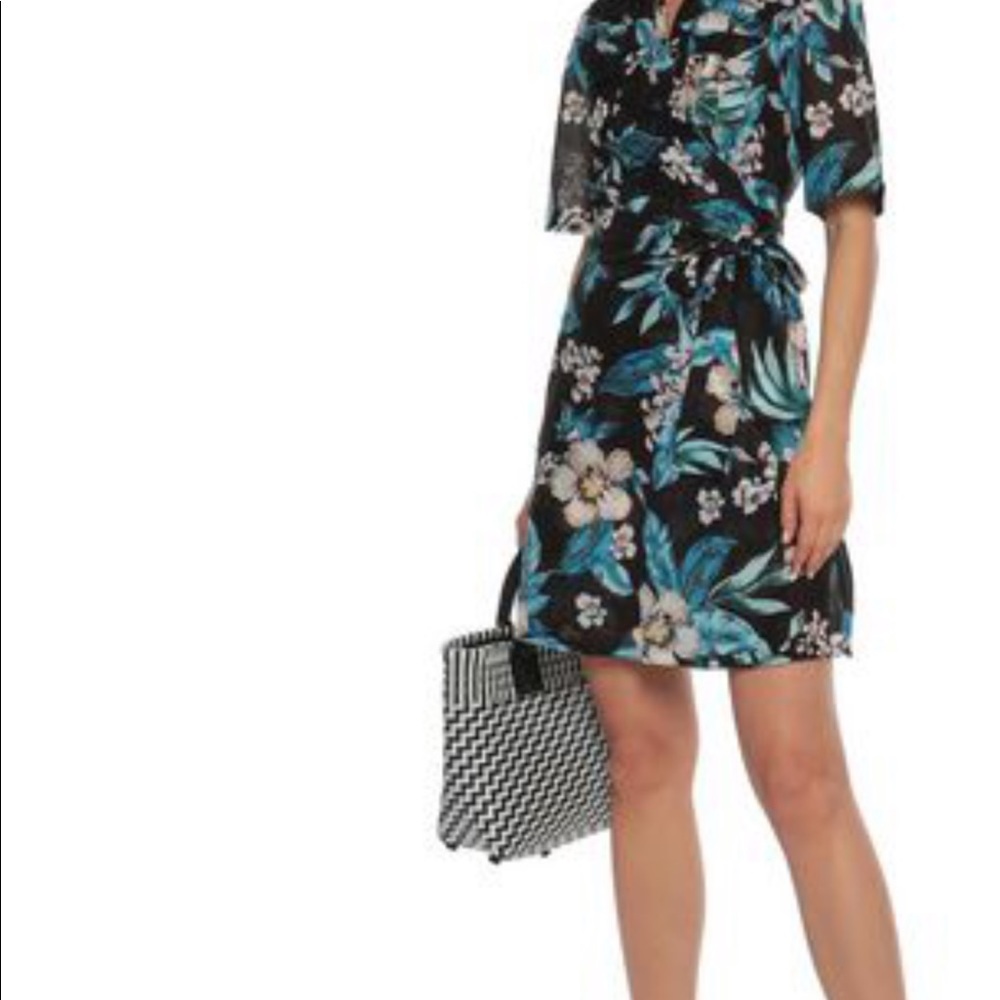 DVF wrap dress, silk and cotton, M size